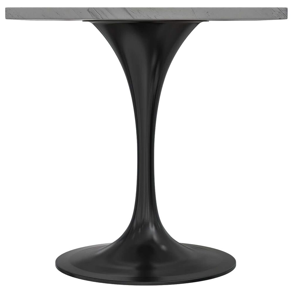 Leisuremod LeisureMod Verve Collection 27 Square Dining Table, Black Base with Laminated White Marbleized Top, , large