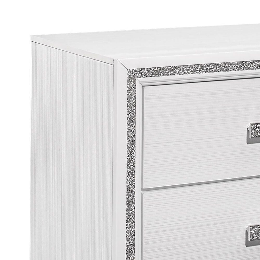 Global Furniture USA Lily 2-Drawer Nightstand in White and Glitter, , large