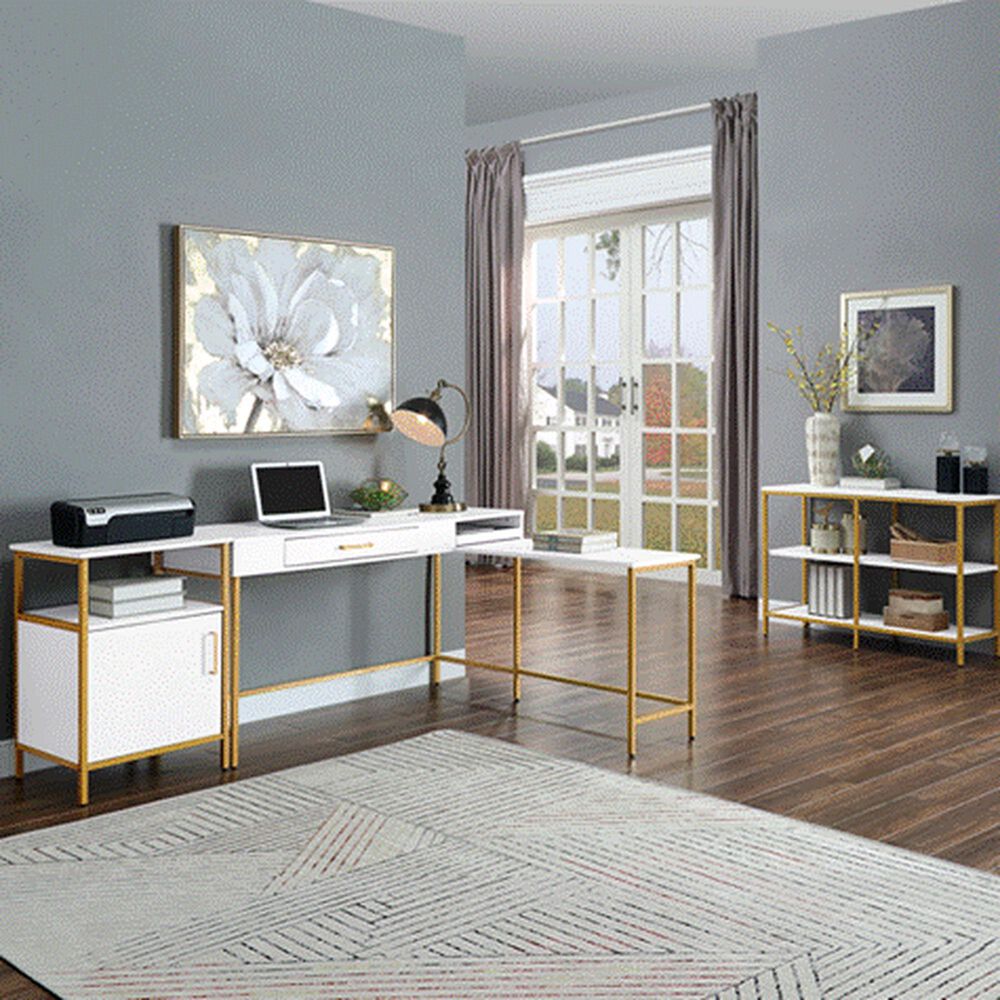 OSP Home 54" L-Desk in White, , large