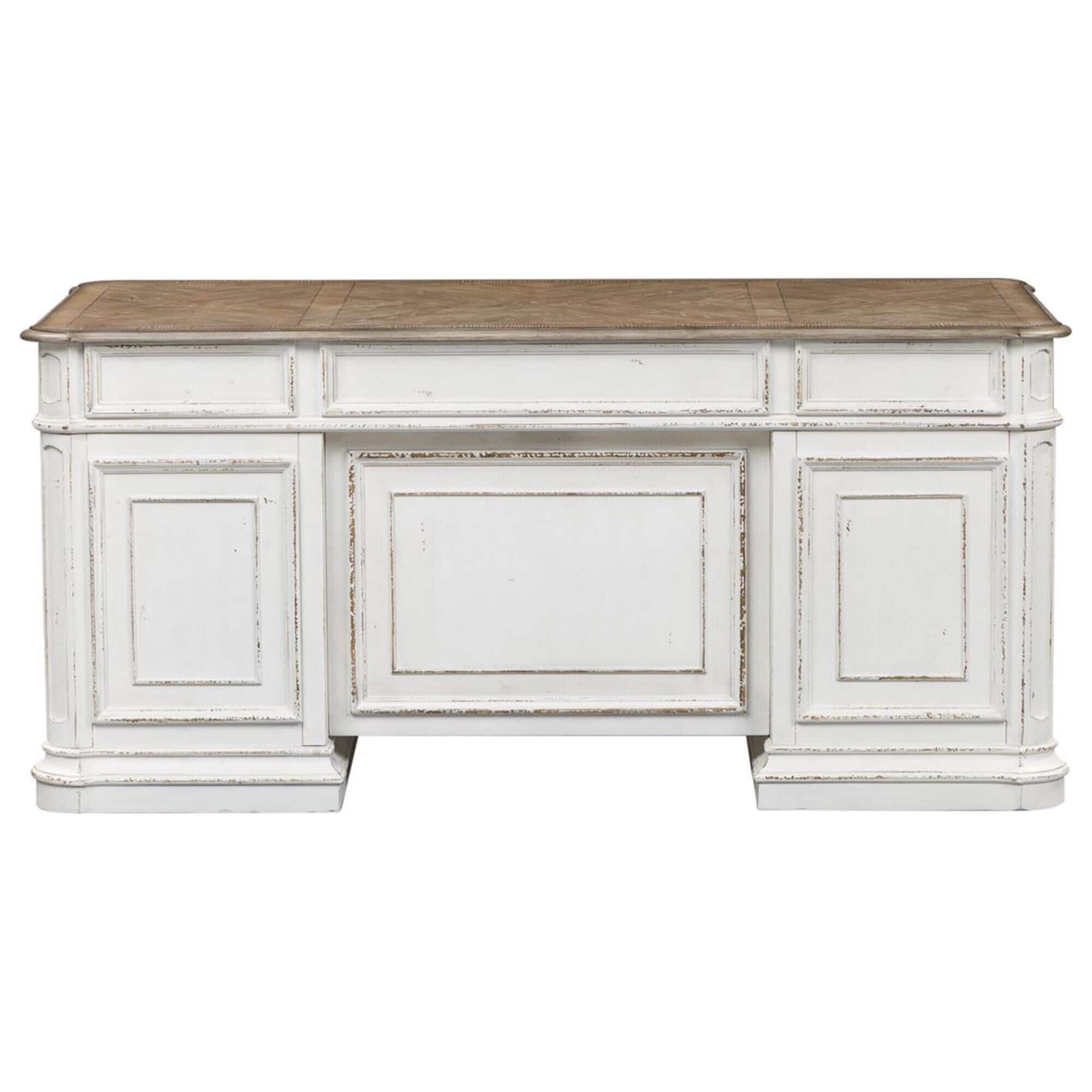 Magnolia manor antique white sale jr executive desk