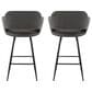 Lumisource Margarite Counter Stool with Grey Cushion in Black (Set of 2), , large