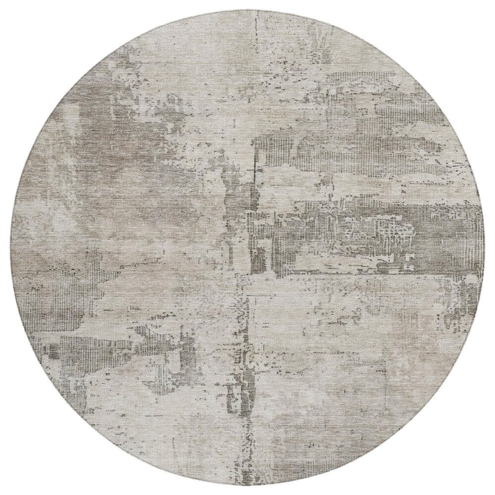 Dalyn Rug Company Nouveau NV8 8" Round Linen Indoor/Outdoor Area Rug, , large