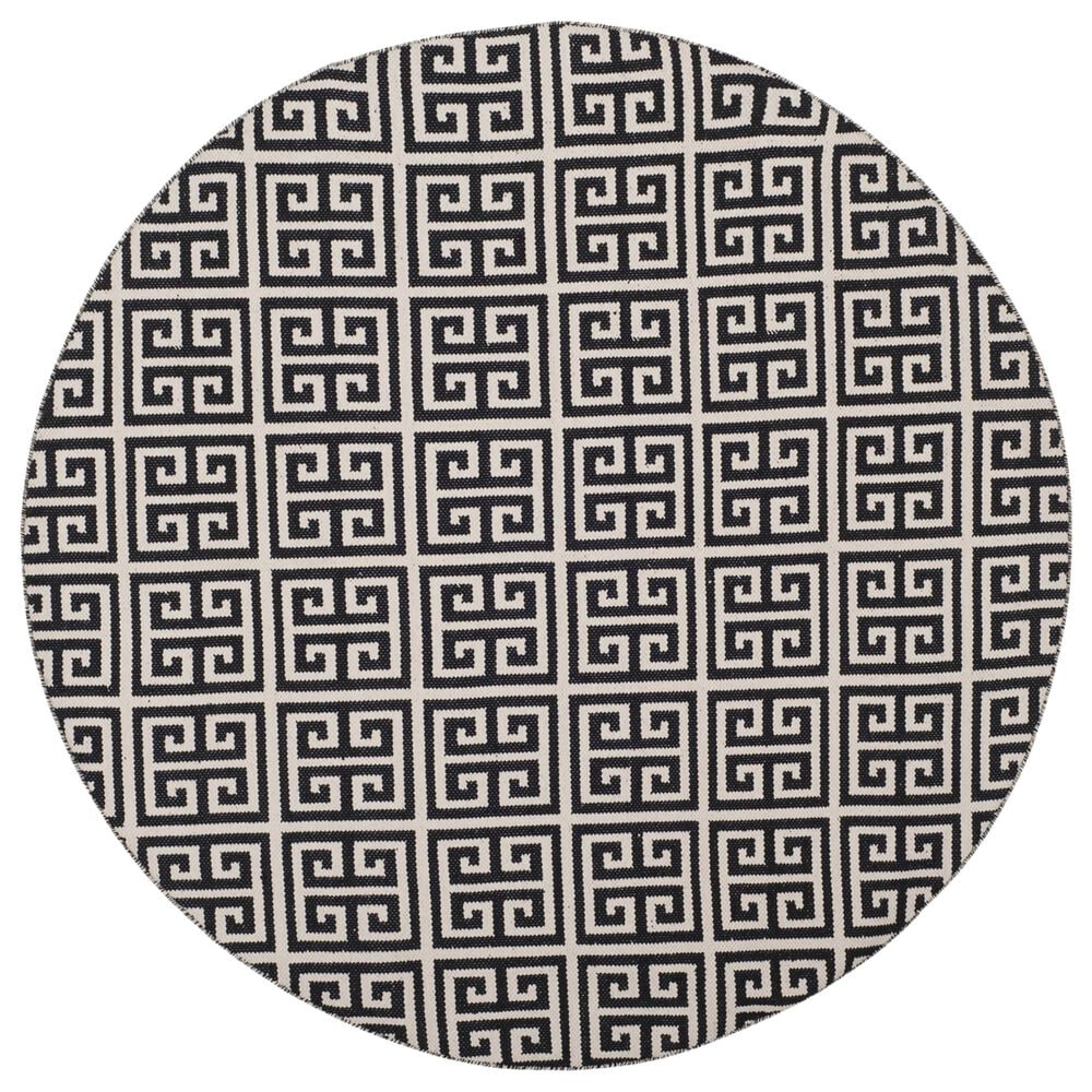 Safavieh Montauk 6' Round Black and Ivory Area Rug, , large