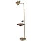 Adesso Wyatt Floor Lamp with Shelf and Wireless Charging in Antique Brass, , large