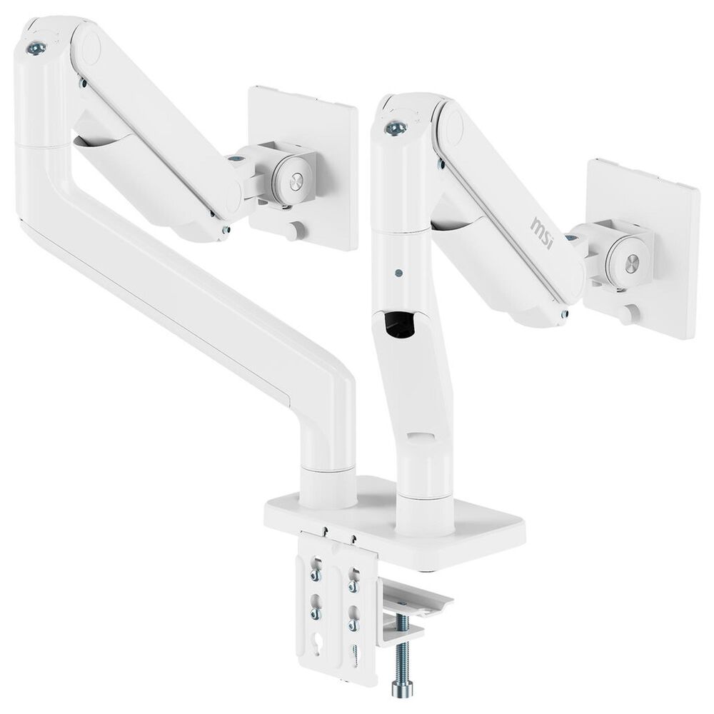 MSI Dual-Arm Monitor Mount for 17 to 45" Displays in Matte White, , large