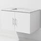 Lexora Home Geneva 30" Single Bathroom Vanity in Glossy White with 2 cm White Carrara Marble Top and Rectangular Sink, , large
