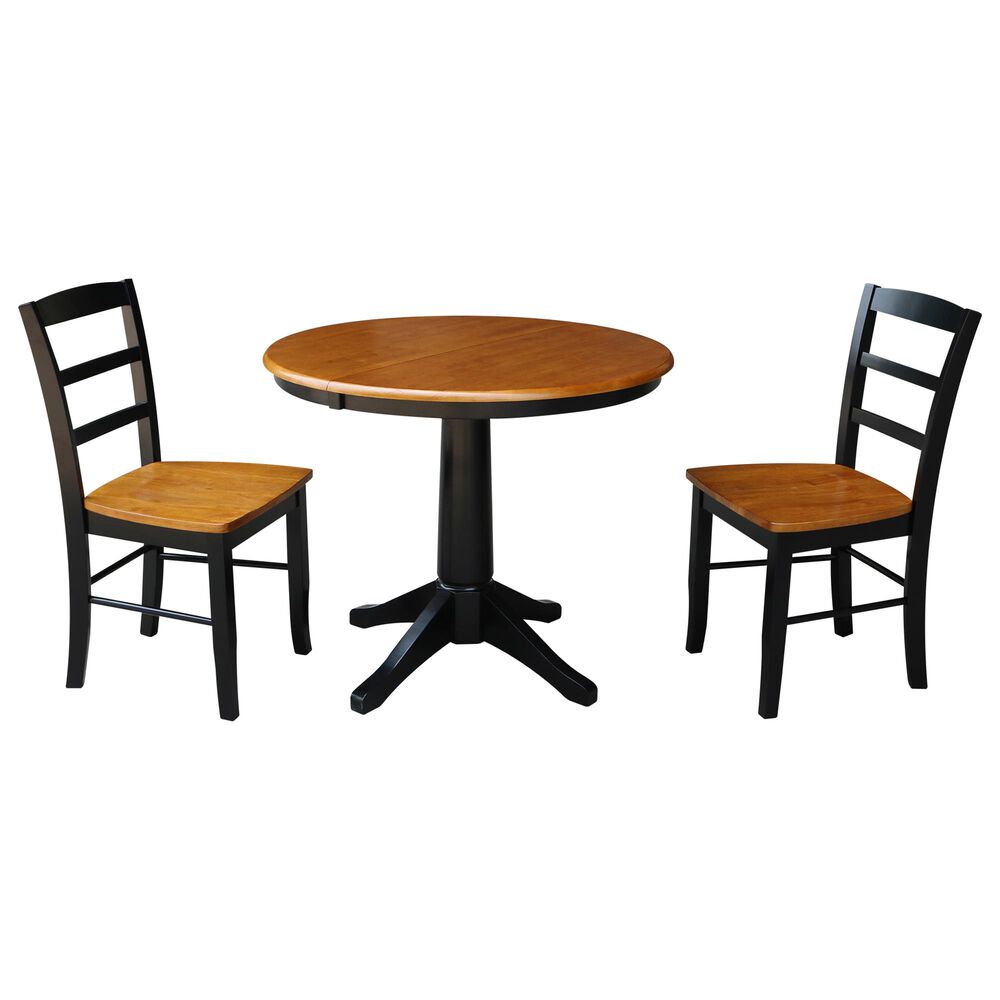 International Concepts Madrid 3-Piece Dining Set in Black/Cherry/Wood , , large