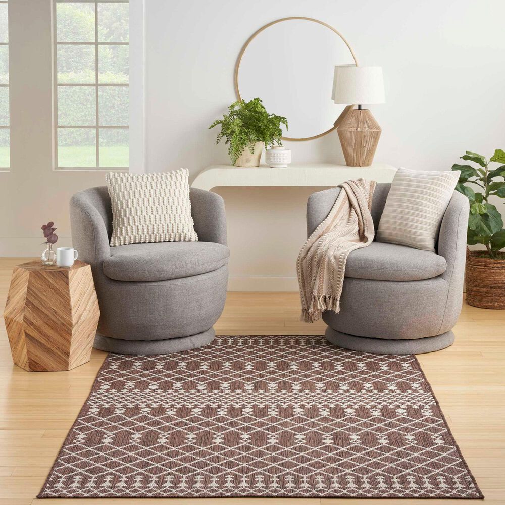 Nourison Positano Southwestern Natural 5&#39; x 7&#39; Indoor/Outdoor Area Rug, , large