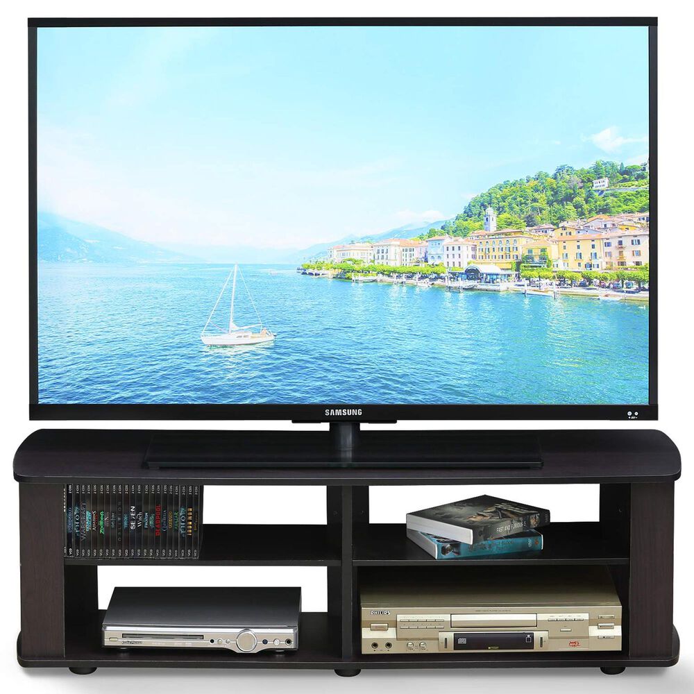 HOMLUX 43.3" Modern Entertainment Center TV Stand in Dark Walnut, , large