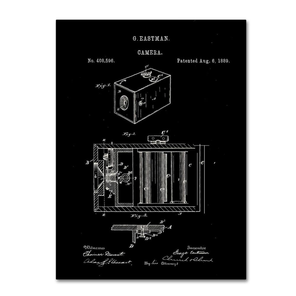 Timberlake Claire Doherty "George Eastman Camera Patent Black" Canvas Art 35x47, , large