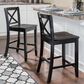 Linon Home Decor Torino X-Back Counter Stool in Black, , large
