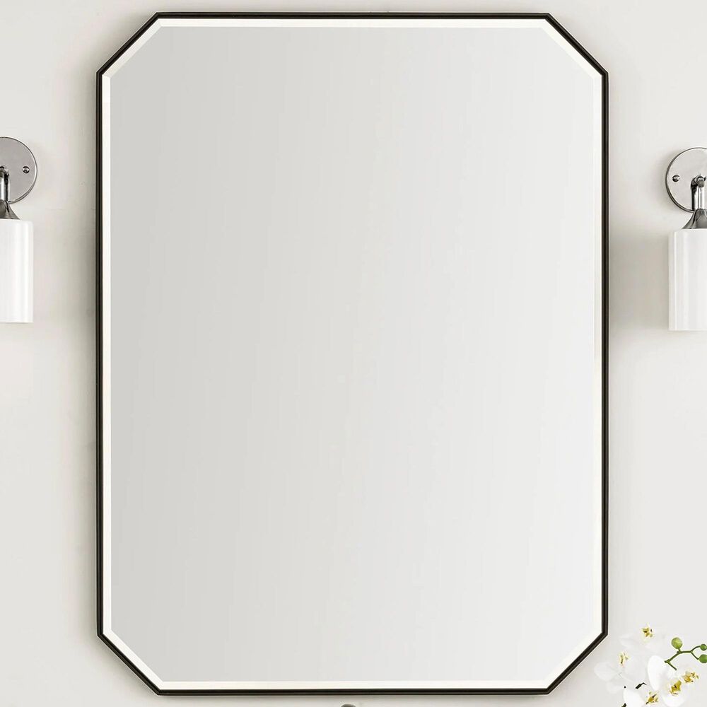 James Martin Vanities Rohe 30&quot; Octagonal Mirror in Matte Black, , large