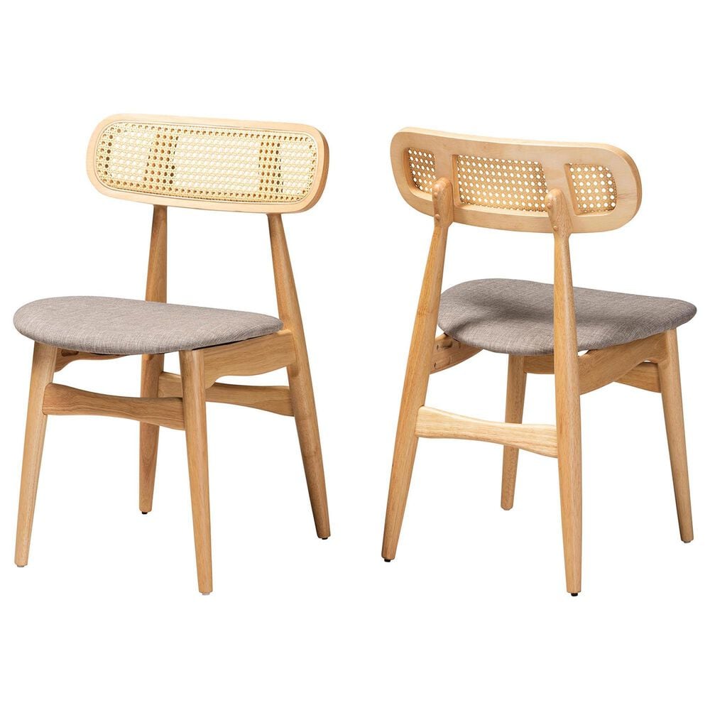 Baxton Studio Tarana Side Chair in Natural Oak and Light Brown (Set of 2), , large
