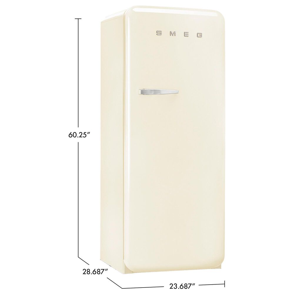 SMEG 9.92 Cu. Ft. Freestanding Compact Refrigerator with Right Handle in Cream, , large