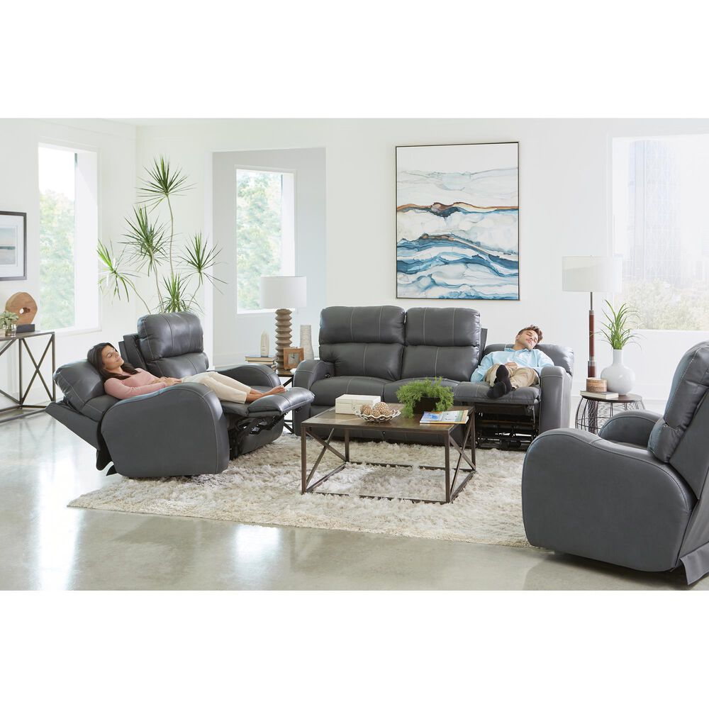 Catnapper Angelo Power Reclining Console Loveseat with Power Headrest in Gunmetal, , large