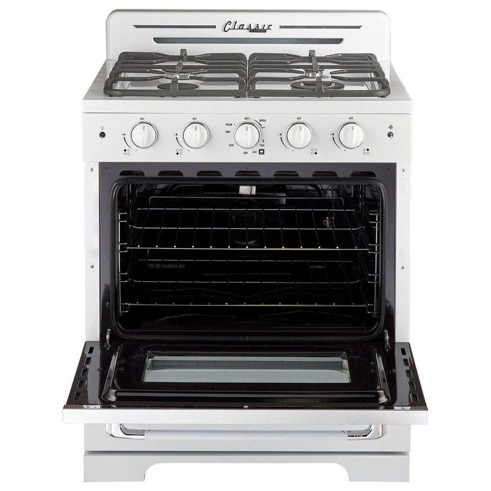 Unique Appliances Classic Retro 30" Pro Convection Gas Range in Marshmallow White, , large
