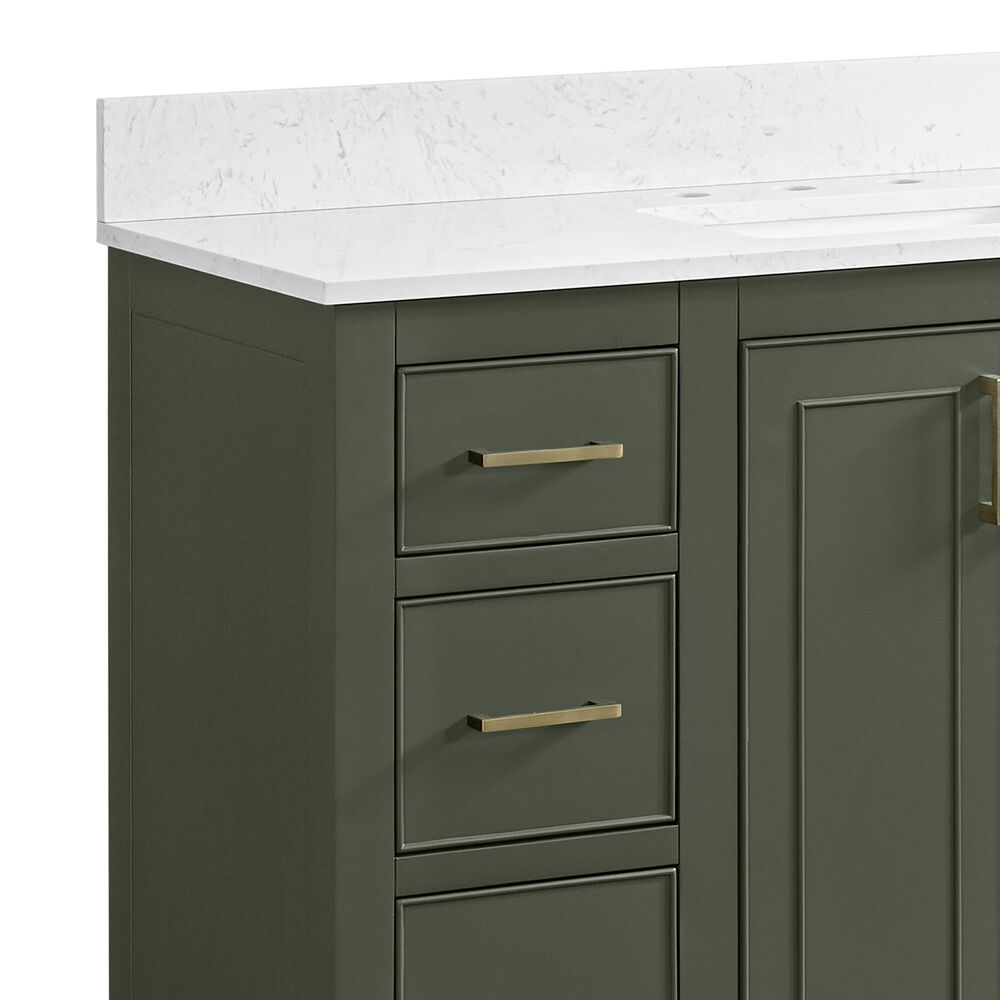 37B Lucerne 48" Single Bathroom Vanity in Deep Olive Green with Marble Top and Backsplash, , large