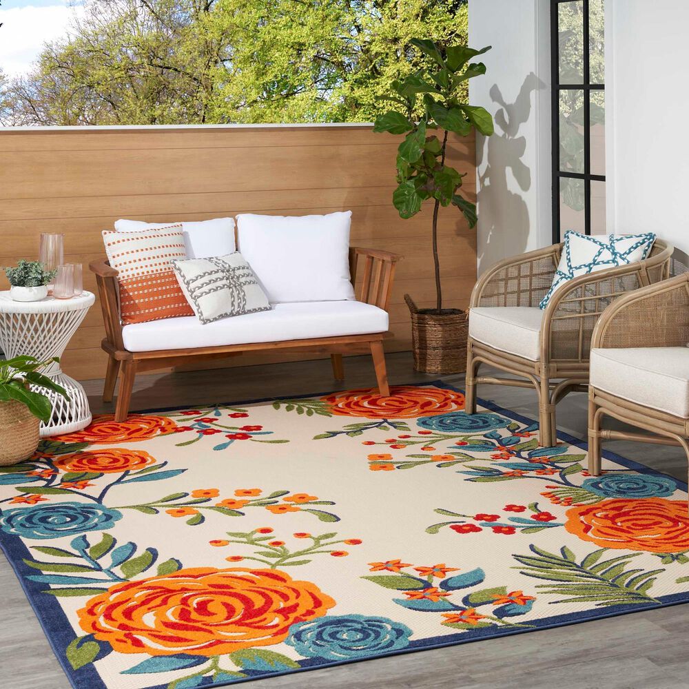 Nourison Aloha ALH32 7&#39;10&quot; x 10&#39;6&quot; Multicolor Indoor/Outdoor Area Rug, , large