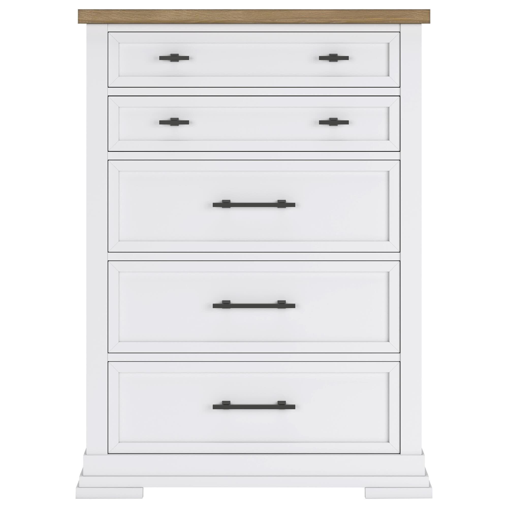 Ashley 5-Piece King Bedroom Set in White and Natural