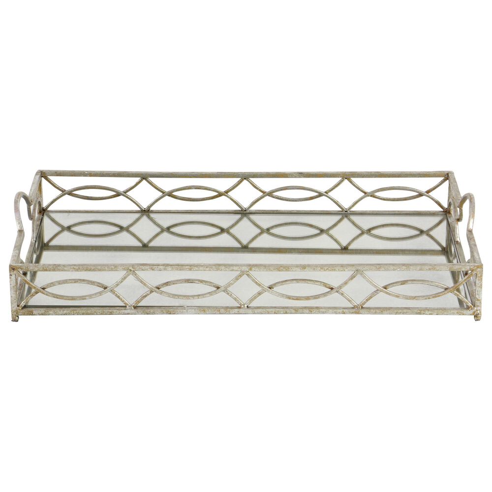 Maple and Jade Metal Glam Tray in Silver, , large
