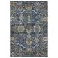 Dalyn Rug Company Silk Road Navy, Gold, Copper, Blue, Teal, Mocha and Fern 9" x 12" Area Rug, , large