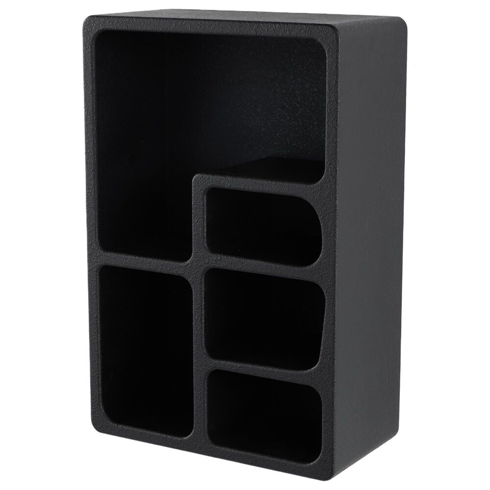 Maple and Jade 16" Wall Shelf with Arched Block Shapes in Black, , large