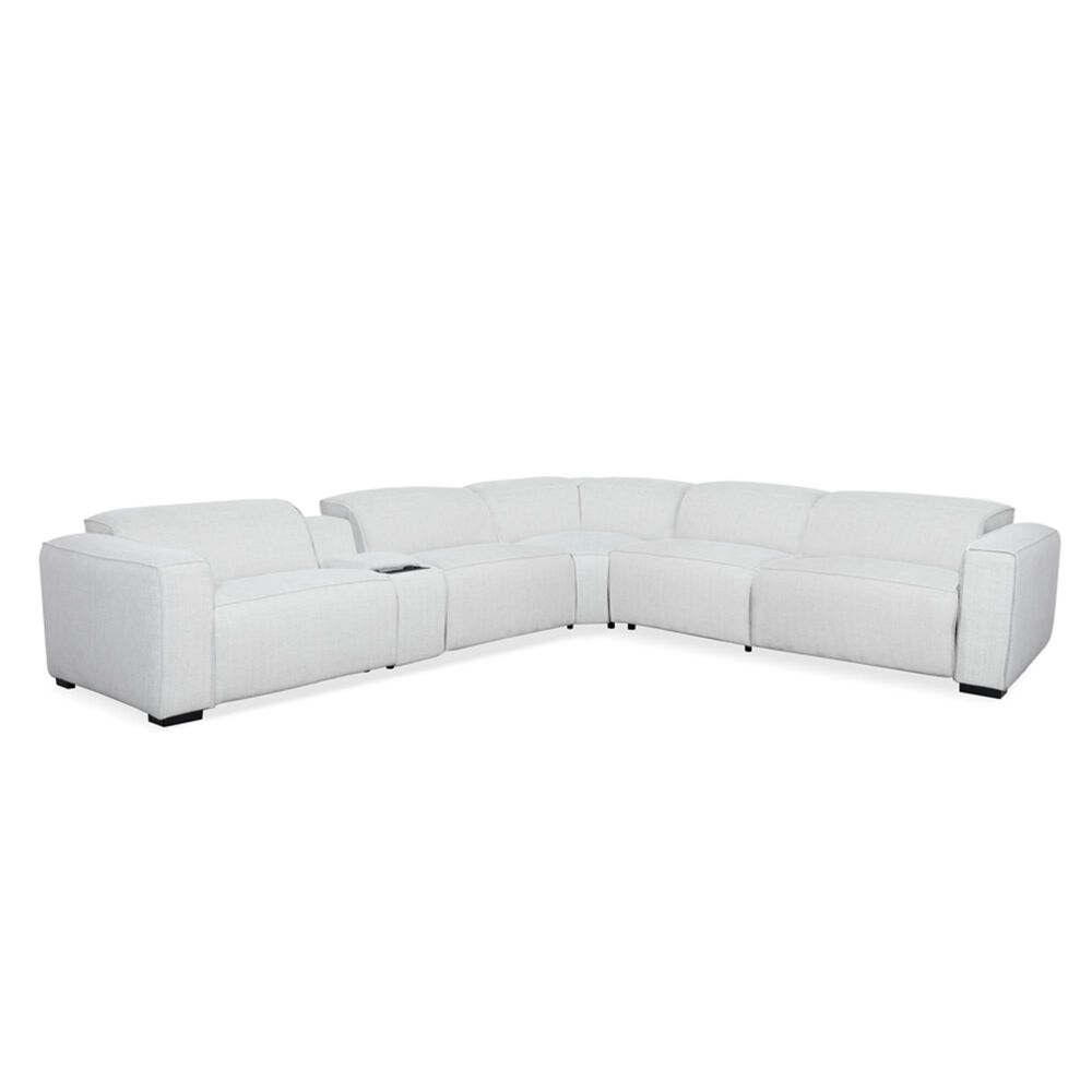 Oxford Furniture 6-Piece Leather Power Reclining Sectional in Camden Dove, , large