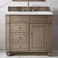 James Martin Vanities Bristol 36" Single Bathroom Vanity in Whitewashed Walnut with 3 cm Ethereal Noctis Quartz Top and Rectangular Sink, , large