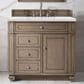 James Martin Vanities Bristol 36" Single Bathroom Vanity in Whitewashed Walnut with 3 cm Ethereal Noctis Quartz Top and Rectangular Sink, , large