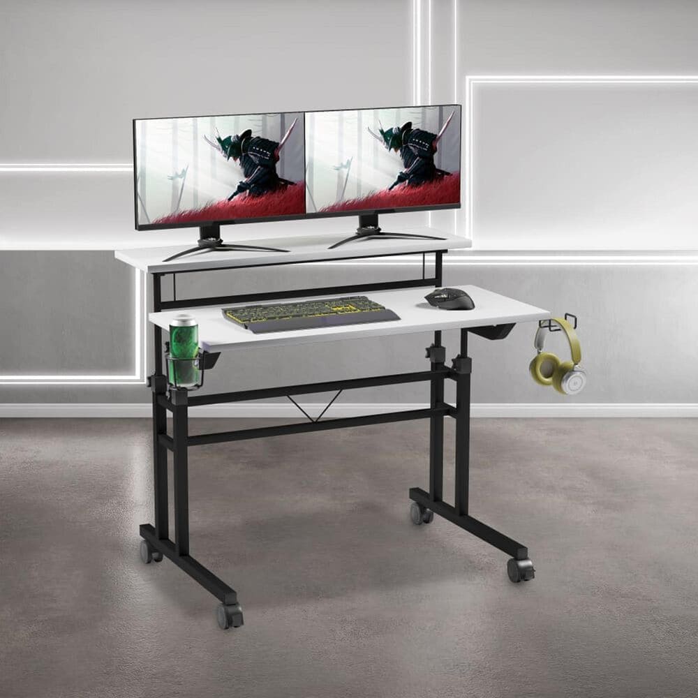 Rta Products Llc Galaxy Rolling Writing Desk in White, , large