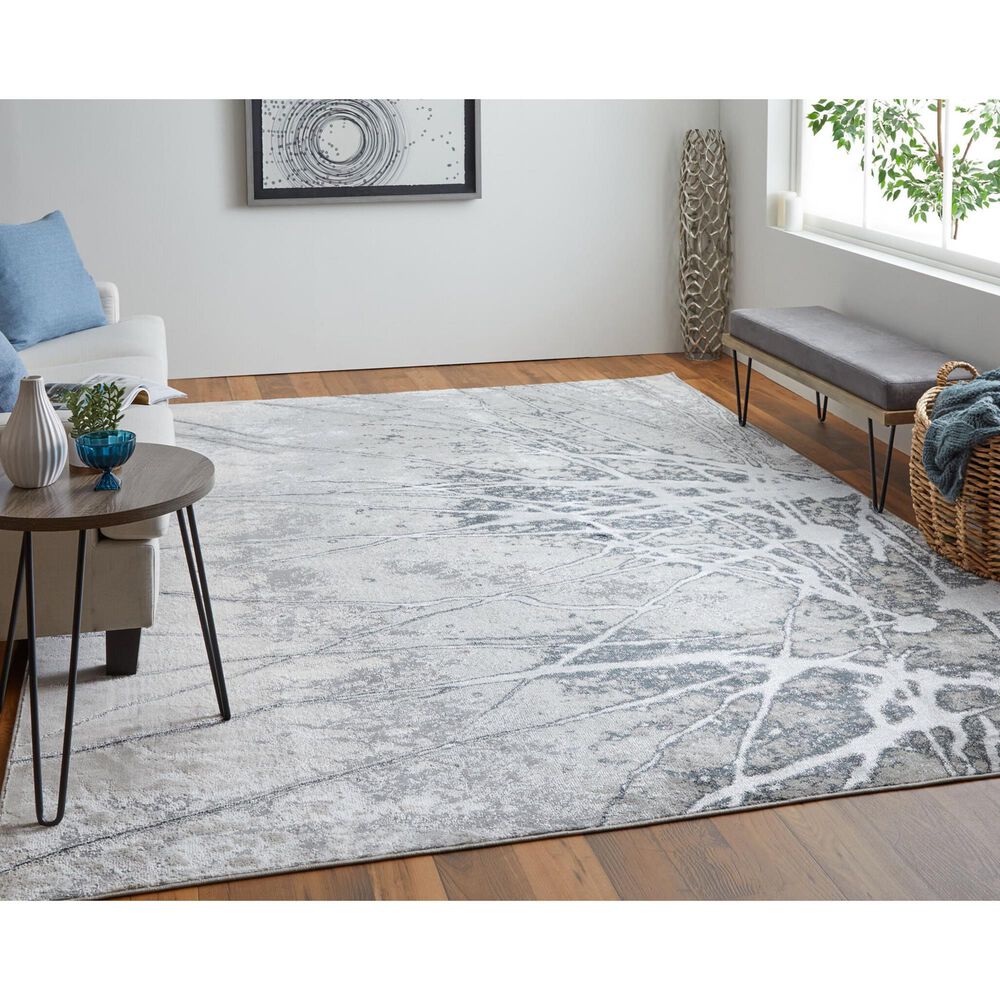Feizy Astra 8&#39; x 10&#39; Gray and Silver Area Rug, , large