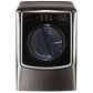 LG 9.0 Cu. Ft. Electric Dryer With Steam in Black Stainless Steel, , large