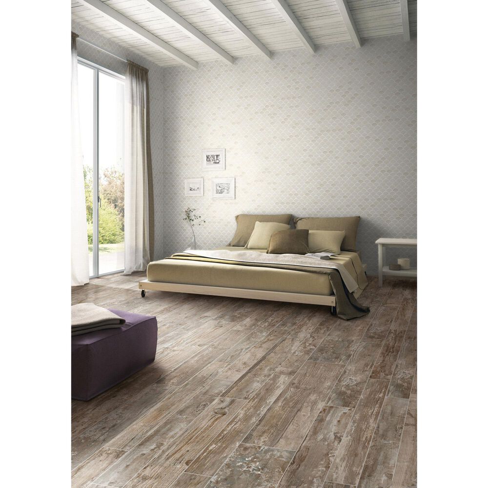 Dal-Tile Miramo Pearl 3&quot; Fan Undulated on 13.25&quot; x 12.75&quot; Ceramic Mosaic Sheet, , large