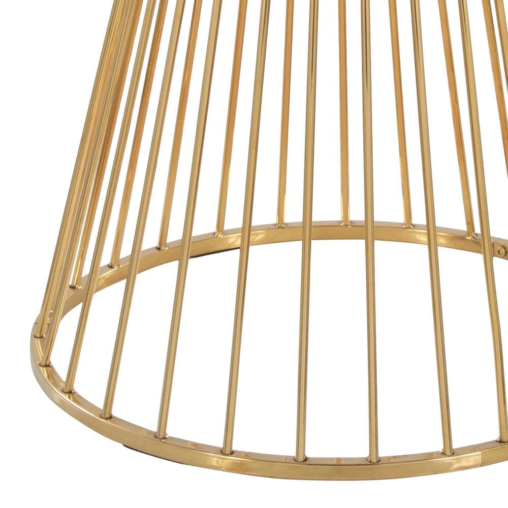 LumiSource Canary Contemporary Dining Table in Gold Metal and Walnut Wood by LumiSource, , large