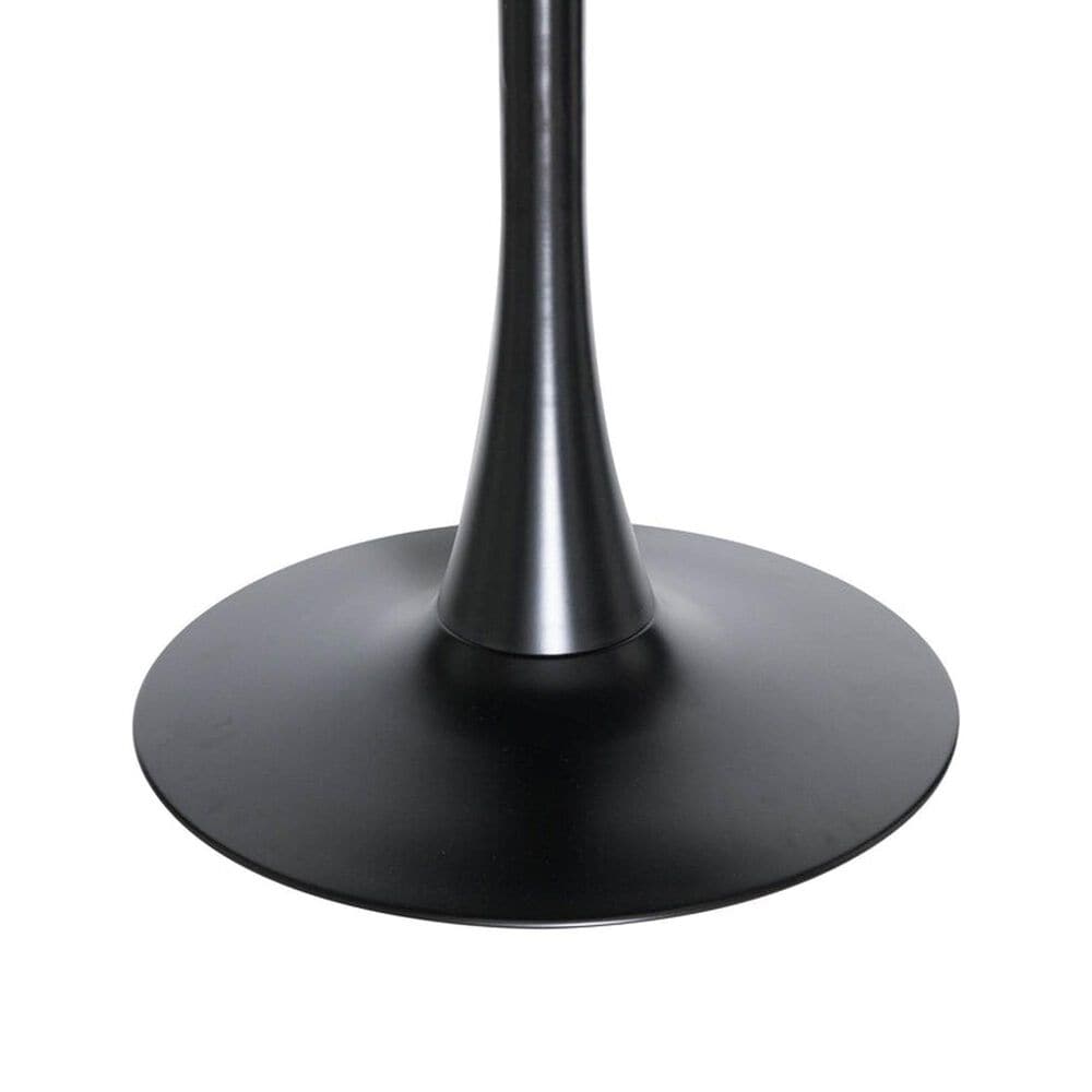 Leisuremod LeisureMod Bristol Dining table, Black Base with 27 Round Dark Walnut MDF top, , large