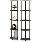 HOMLUX 5-Tier Multi-Purpose Corner Open Bookshelf in Columbia Walnut and Black (Set of 2), , large