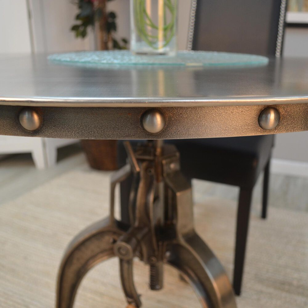 Carolina Chair and Table Mundra Adjustable Crank Table in Antique Nickle, , large