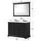 Lexora Home Dukes 48" Double Bathroom Vanity in Espresso with 2 cm White Cultured Marble Top, Rectangular Sinks and 46" Mirror, , large