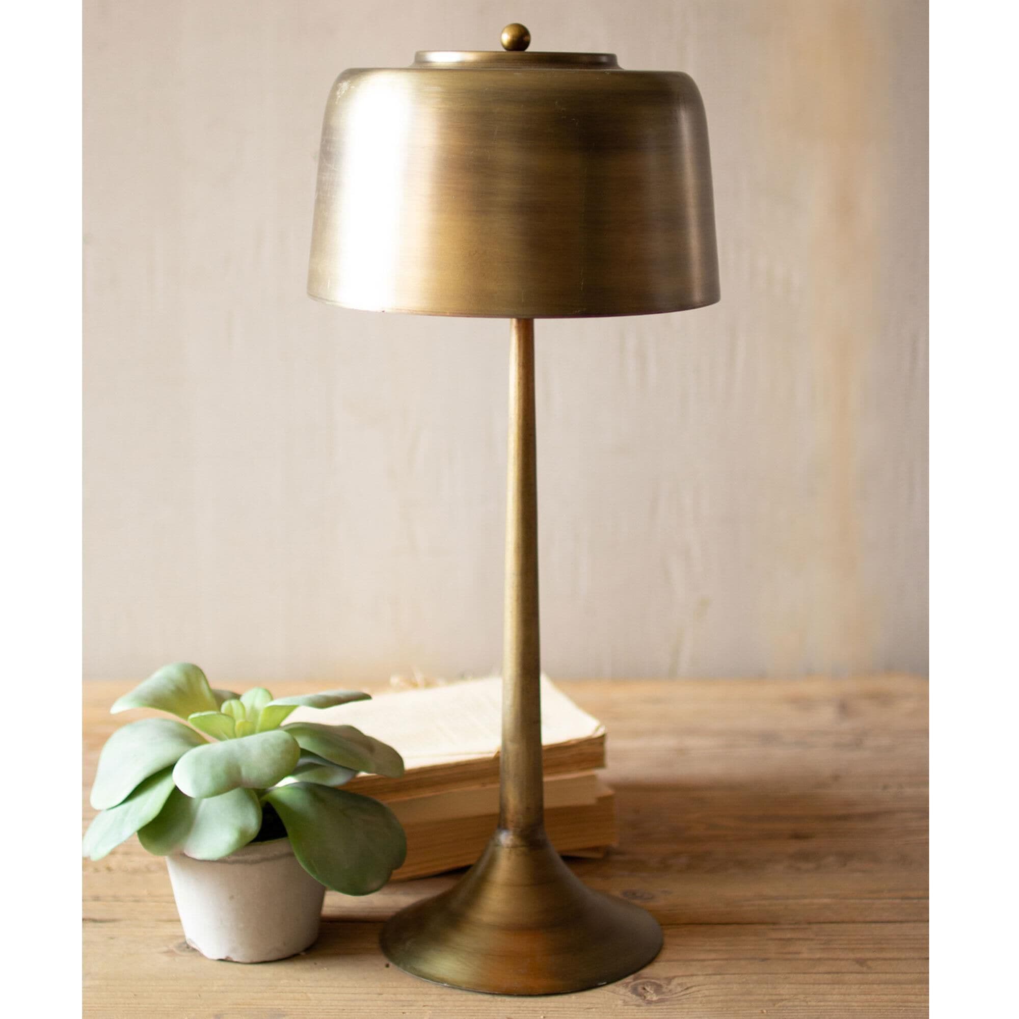 Large brass table lamp top