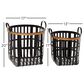 Maple and Jade Farmhouse Bamboo Storage Basket in Coal Black and Brown (Set of 2), , large