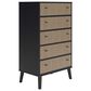 Ashley Charlang 5 Drawer Chest in Matte Black and Beige, , large