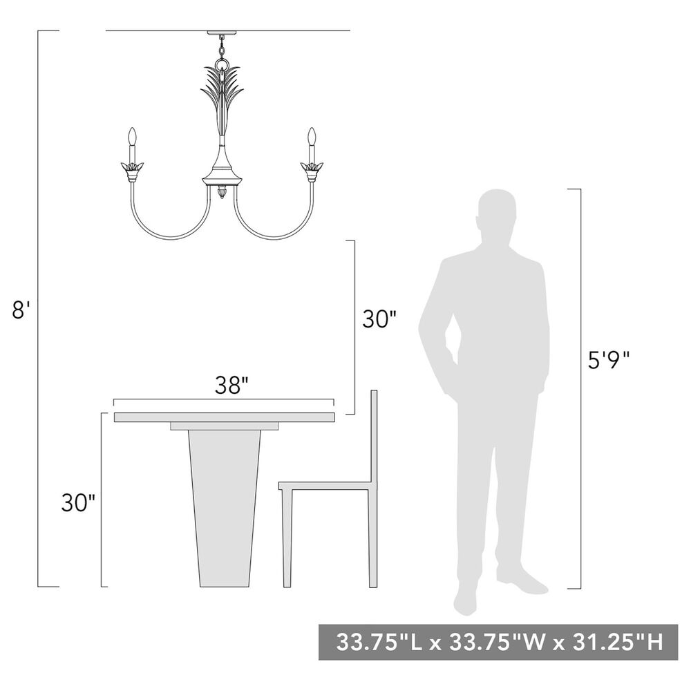 Golden Lighting Lillianne 6-Piece Light Chandelier in Heirloom Gold, , large