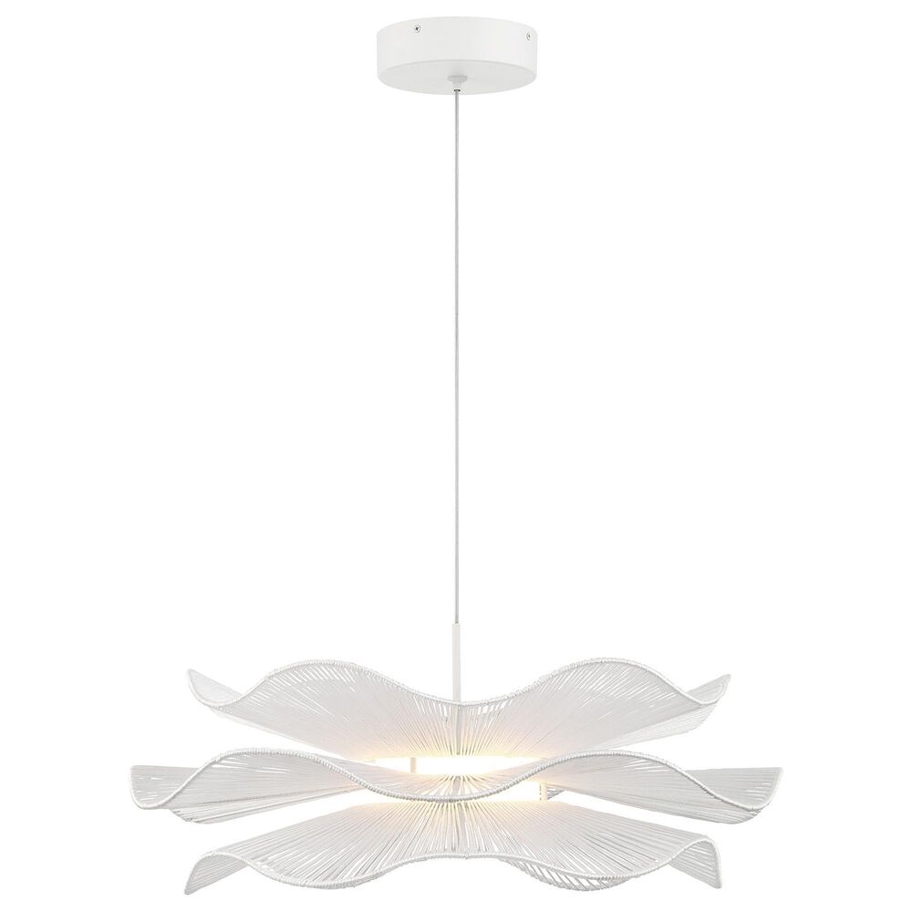 Golden Lighting Whisper 24" 1-Light LED Pendant in Matte White, , large
