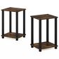 HOMLUX 2-Tier Small End Table in Amber Pine and Black (Set of 2), , large