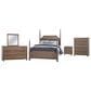Viceray Collections Tide and Timber 5 Piece Twin Poster Bedroom Set in Grey Oak, , large