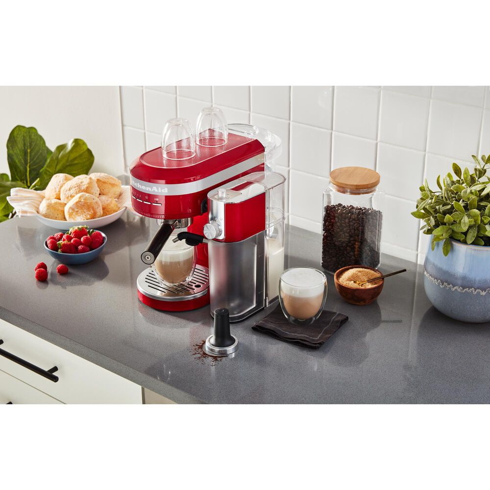 KitchenAid 47 Oz Semi-Automatic Espresso Machine in Empire Red