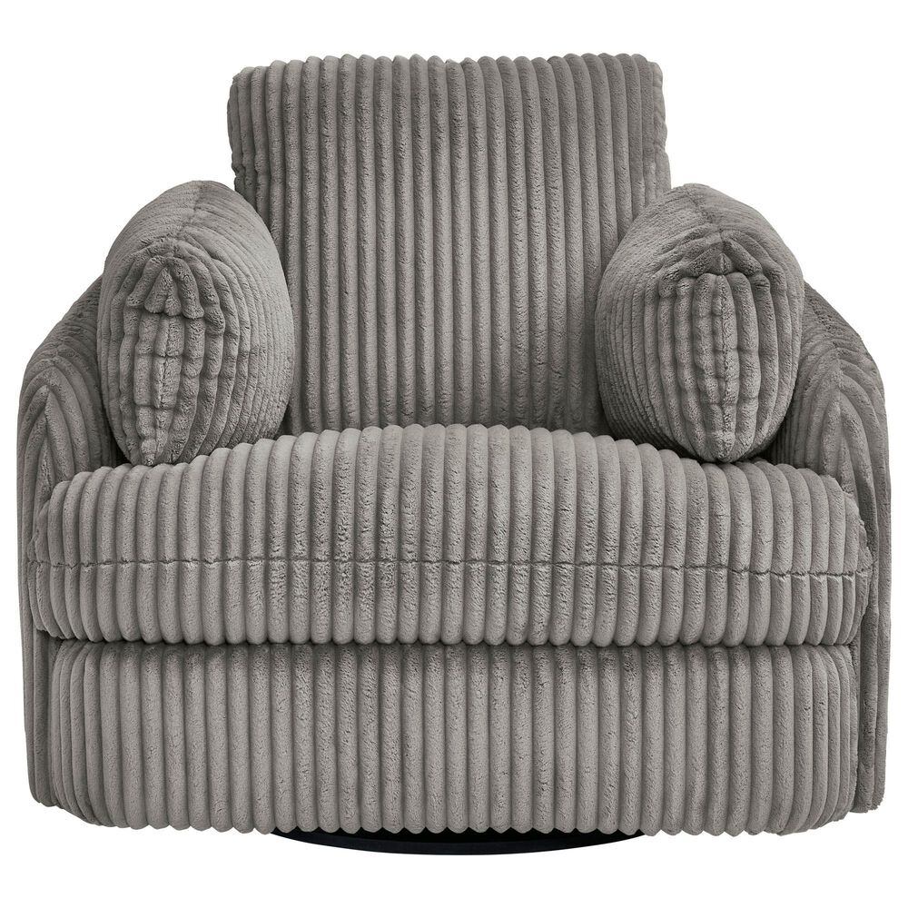 Ashley Tie-Breaker Manual Swivel Glider Recliner in Fog, , large