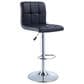 Parkerville Furniture Line Quilted Back Adjustable Swivel Bar Stool in Chrome and Black, , large
