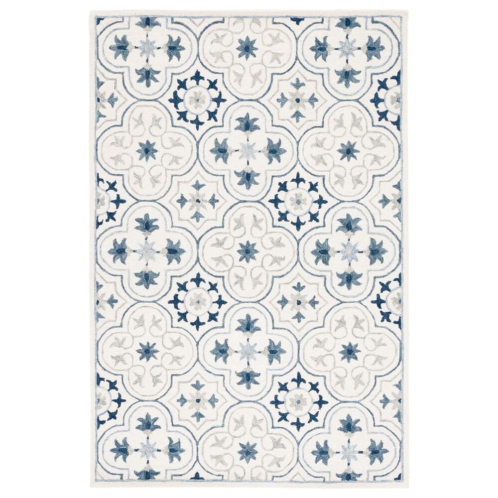 Safavieh Micro-Loop 5" x 8" Ivory and Sage Area Rug, , large