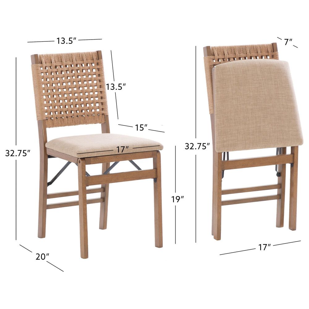 Linon Home Decor Norwich Woven Folding Chair in Natural, , large